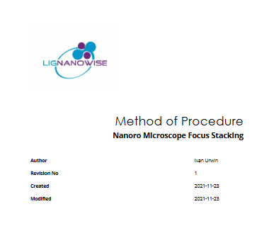 Nanoro Microscope Focus Stacking Procedure